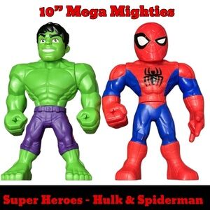 Marvel Mega Mighties Super Heroes Hulk & Spiderman 2-piece lot